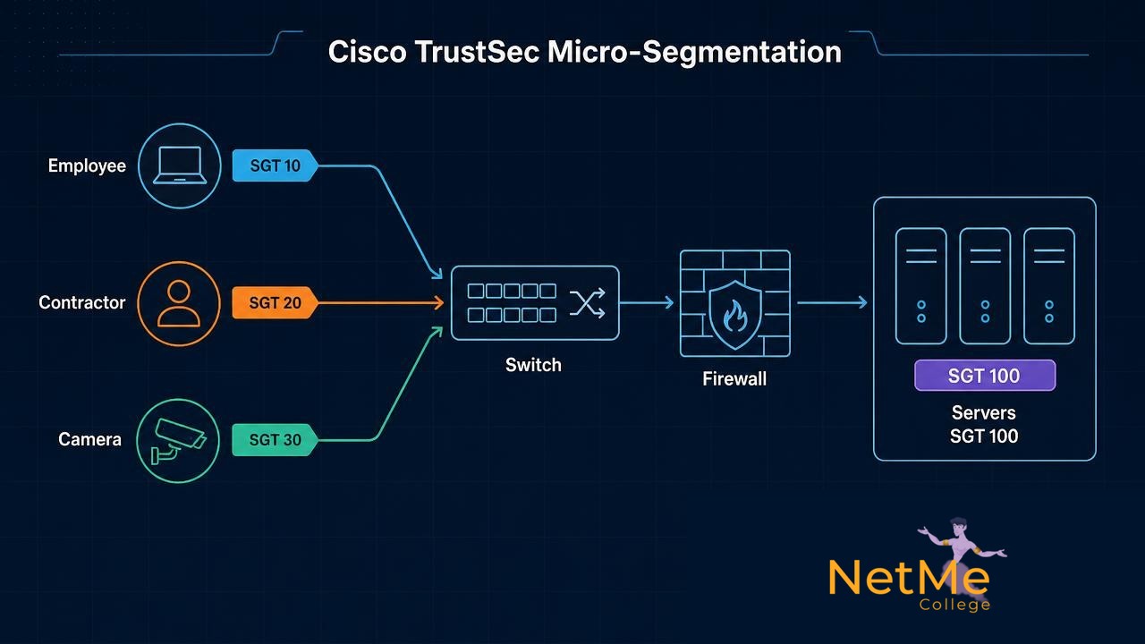 Cisco TrustSec: מיקרו-סגמנטציה עם SGT ו-SGACL — מדריך מלא בעברית