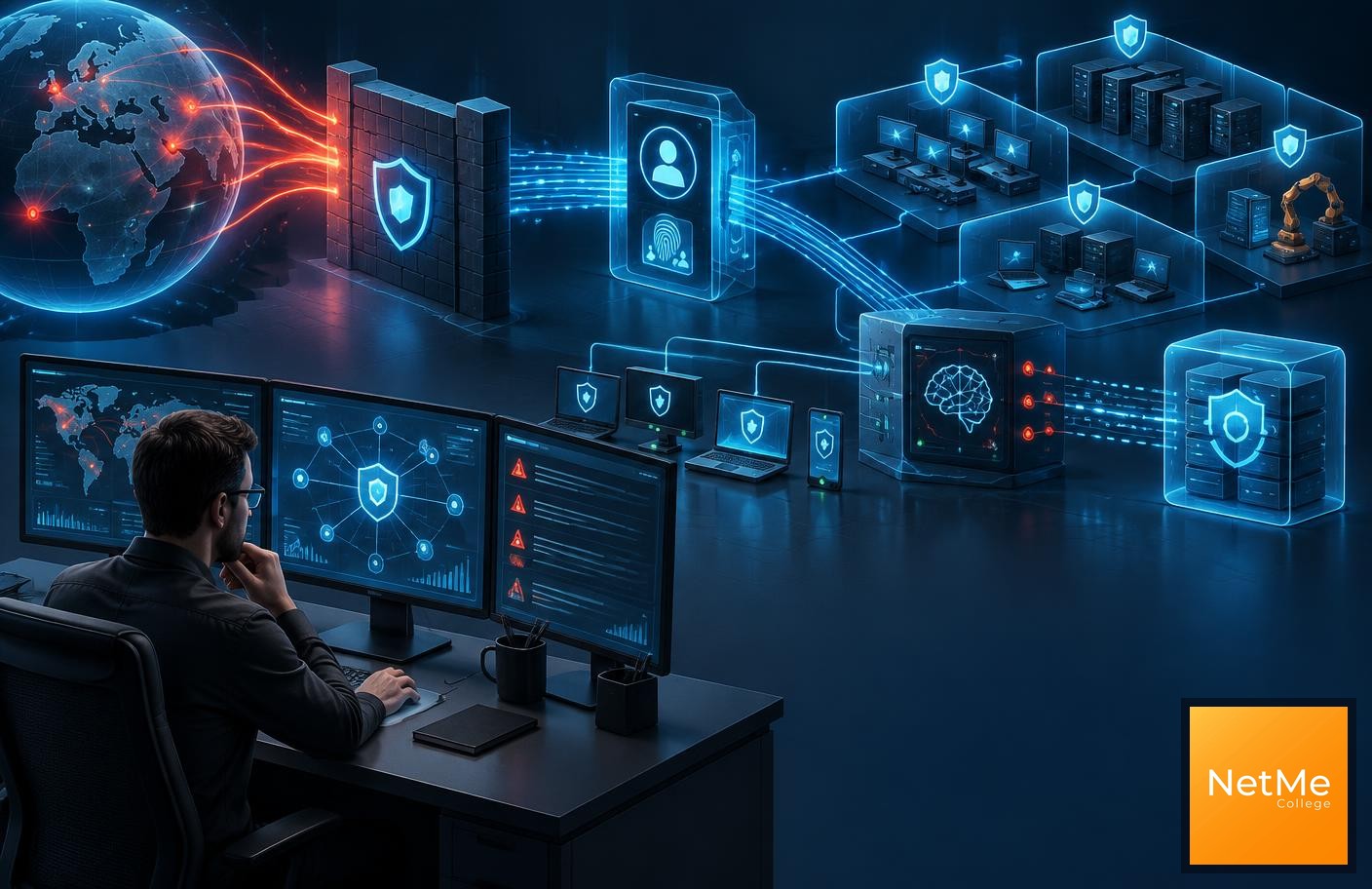 שכבות הגנת סייבר ארגוניות הכוללות Firewall זהויות EDR XDR גיבוי ותגובה לאירועים