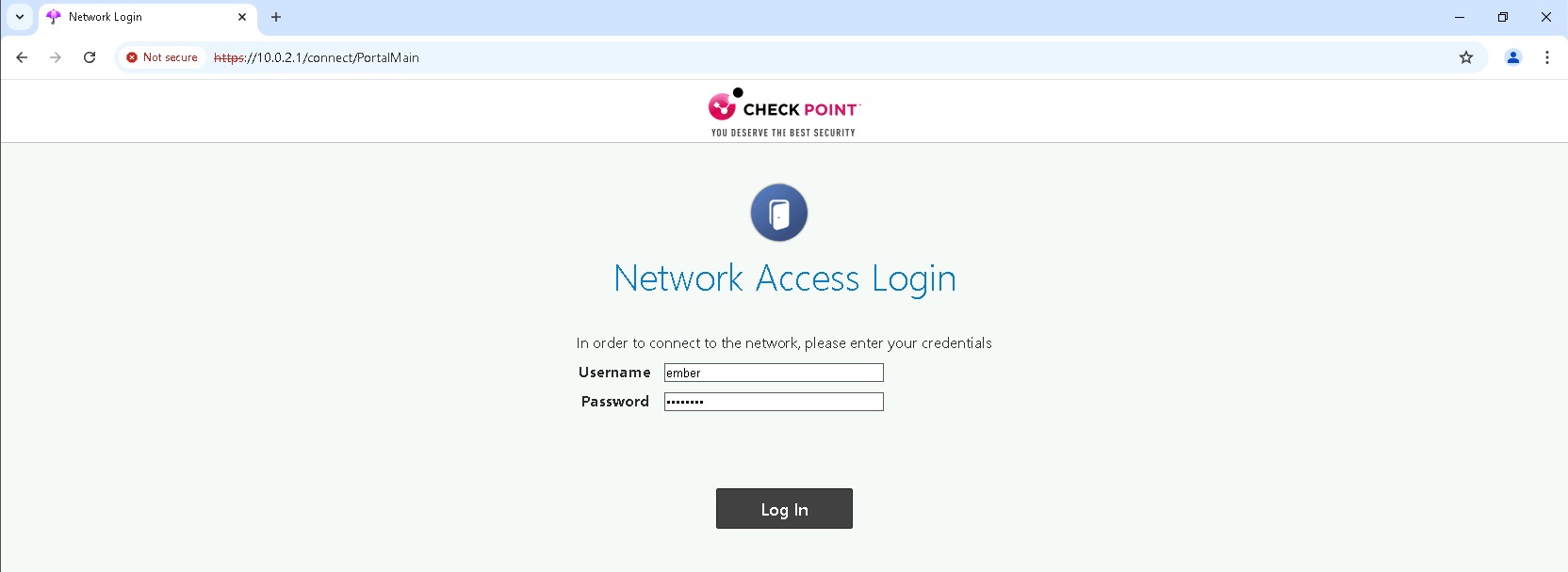 דף ה-Captive Portal הממותג של NetMe עם שדות שם משתמש וסיסמה