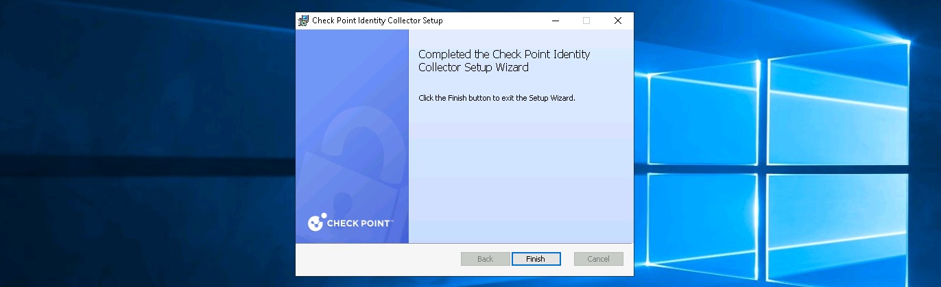 סיום אשף ההתקנה של Check Point Identity Collector