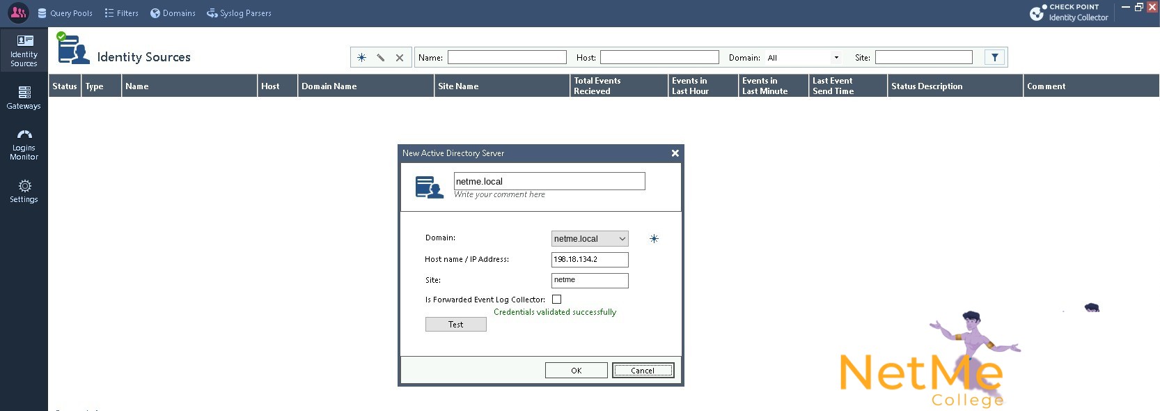 הגדרת Identity Source מסוג Active Directory ב-Identity Collector