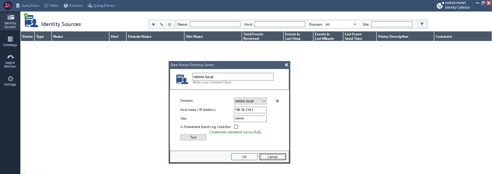 הגדרת Identity Source מסוג Active Directory ב-Identity Collector