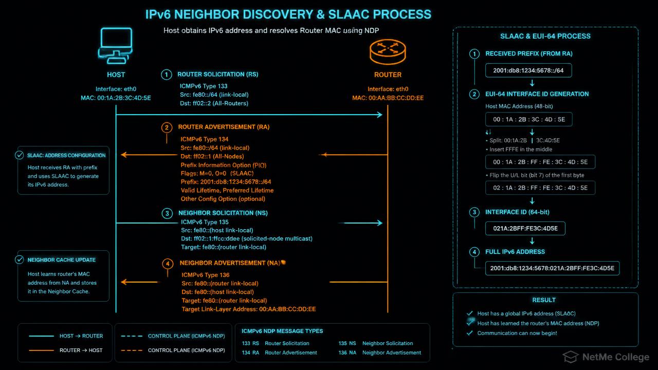 תהליך Neighbor Discovery ו-SLAAC ב-IPv6
