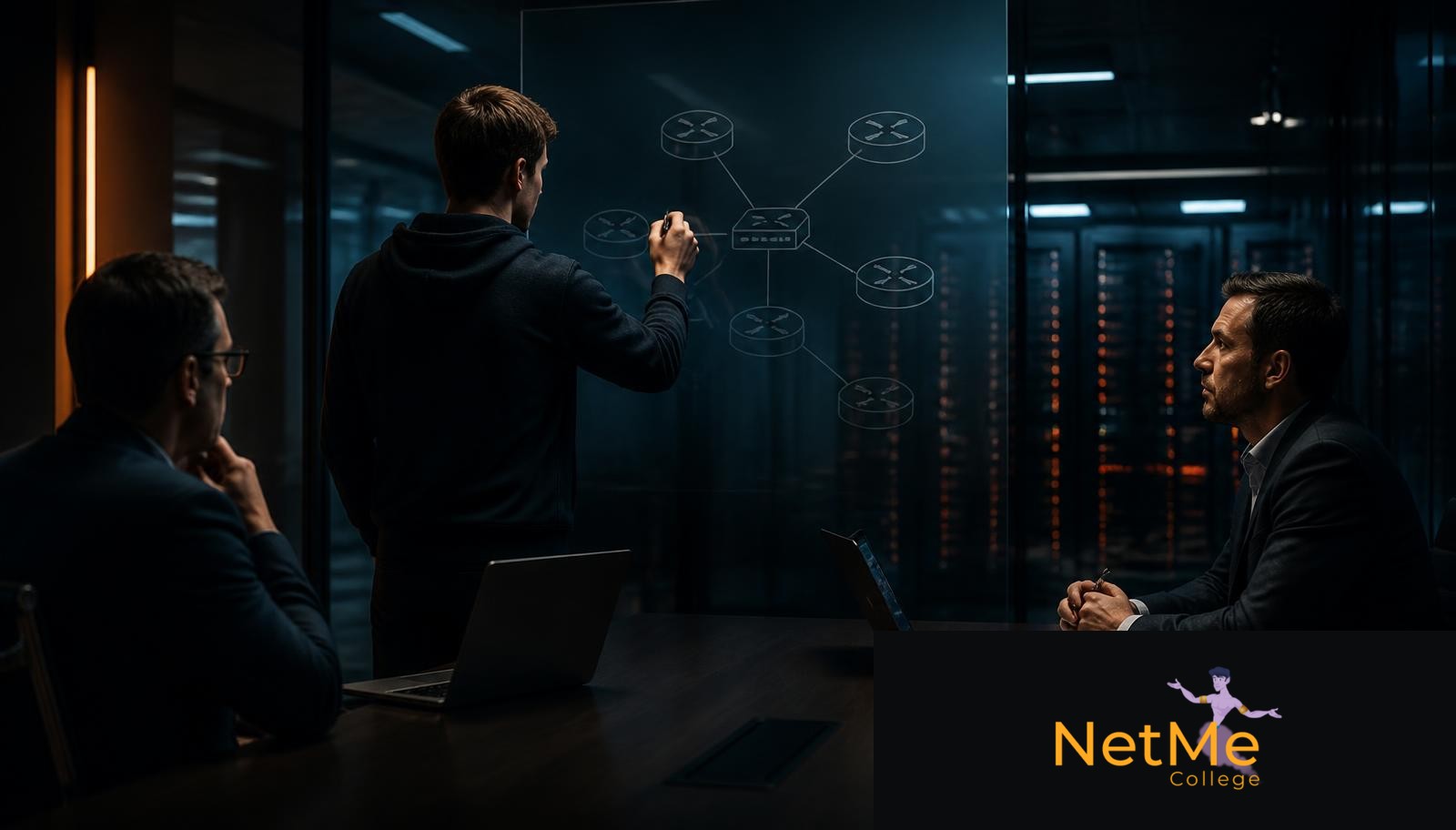 הראיון שבו OSPF עשה את ההבדל: איך תלמיד שלנו ניתח Cost, התכנסות ושרידות על הלוח — וקיבל את התפקיד