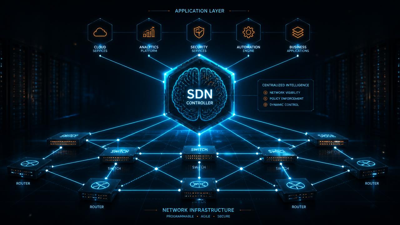 SDN בעברית: המדריך המלא ל-Software Defined Networking, אוטומציה רשתית ו-JSON — עם מבחנון בסטייל CCNA