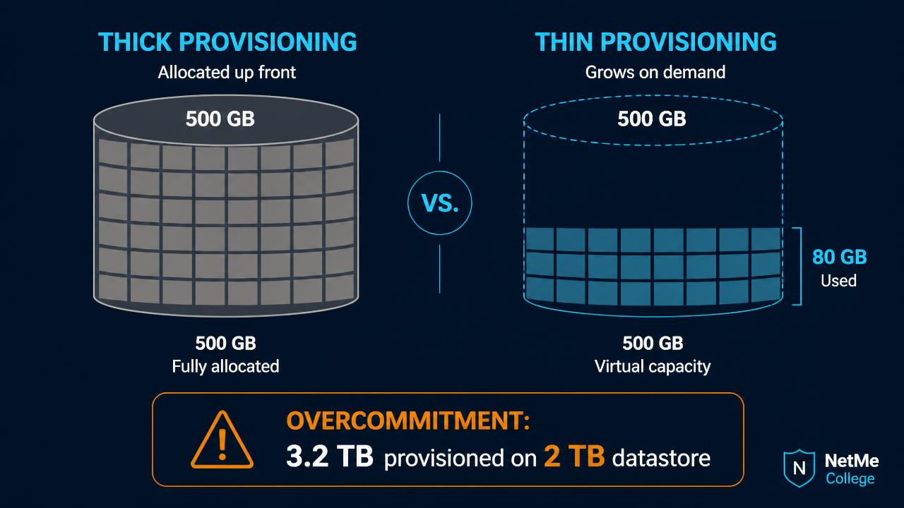 Thin Provisioning בווירטואליזציה: מה זה באמת, מתי זה מציל תקציב ומתי זה מפיל שרתים